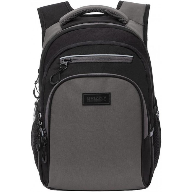 Школьный рюкзак Grizzly RB-150-4 черный-серый - фото №1