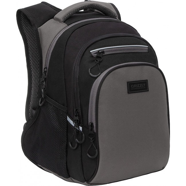 Школьный рюкзак Grizzly RB-150-4 черный-серый - фото №2