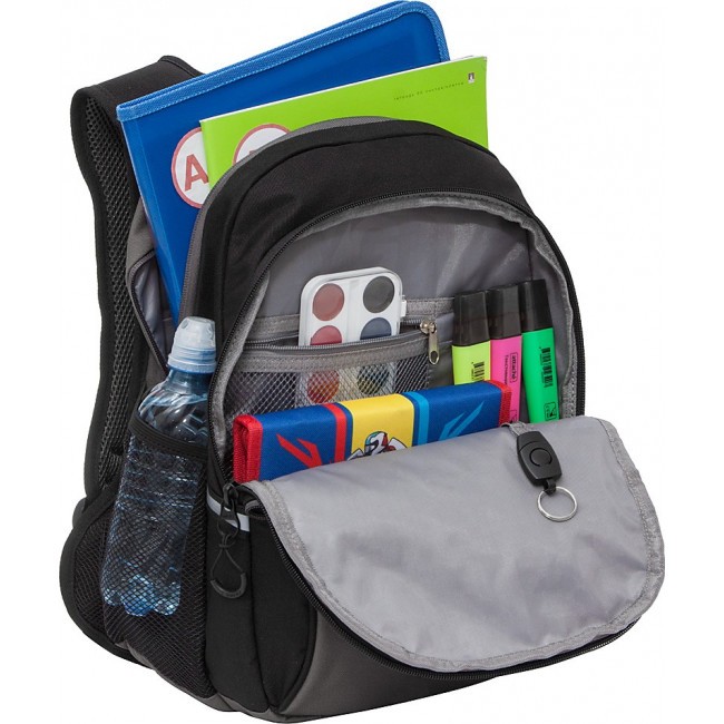 Школьный рюкзак Grizzly RB-150-4 черный-серый - фото №4