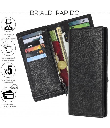 Портмоне Brialdi Rapido Relief Black- фото №1