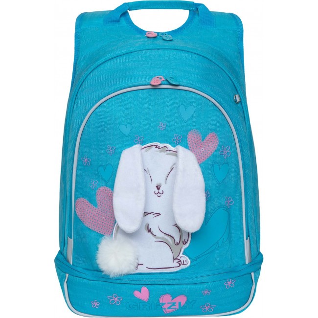 Рюкзак школьный Grizzly RG-169-1 Зайчик голубой - фото №2