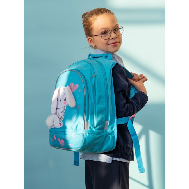 Рюкзак школьный Grizzly RG-169-1 Зайчик голубой - фото №14