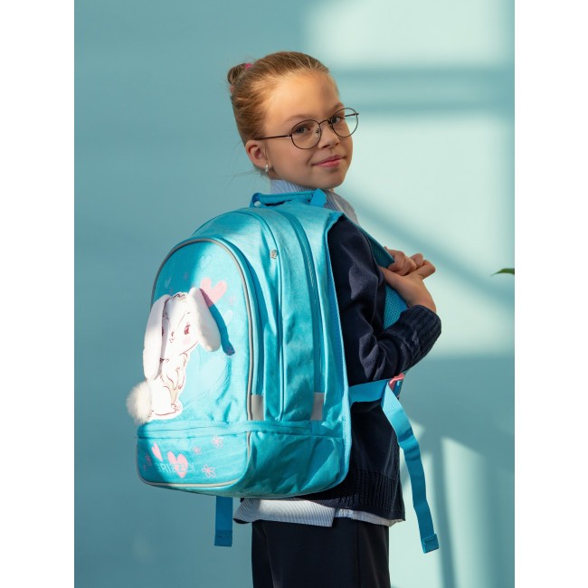 Рюкзак школьный Grizzly RG-169-1 Зайчик голубой - фото №16