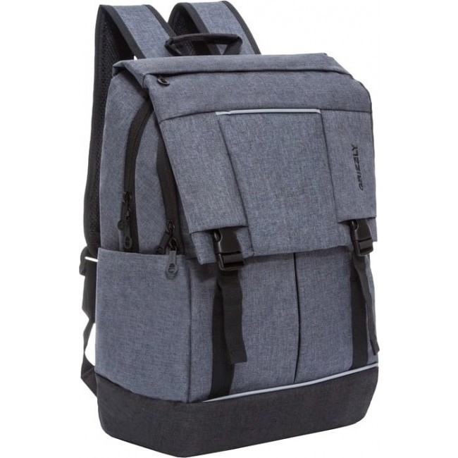 Рюкзак Grizzly RU-810-1 Серый - Черный - фото №2