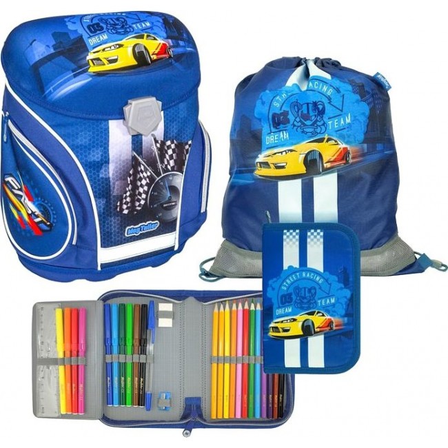 Рюкзак Mag Taller  J-flex с наполнением Машина (синий) - фото №1