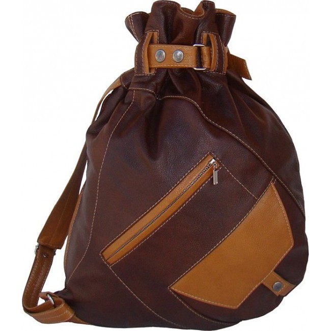 Женский кожаный рюкзак Sofitone RL 005 B8-B3 Коричневый - Песочный - фото №1