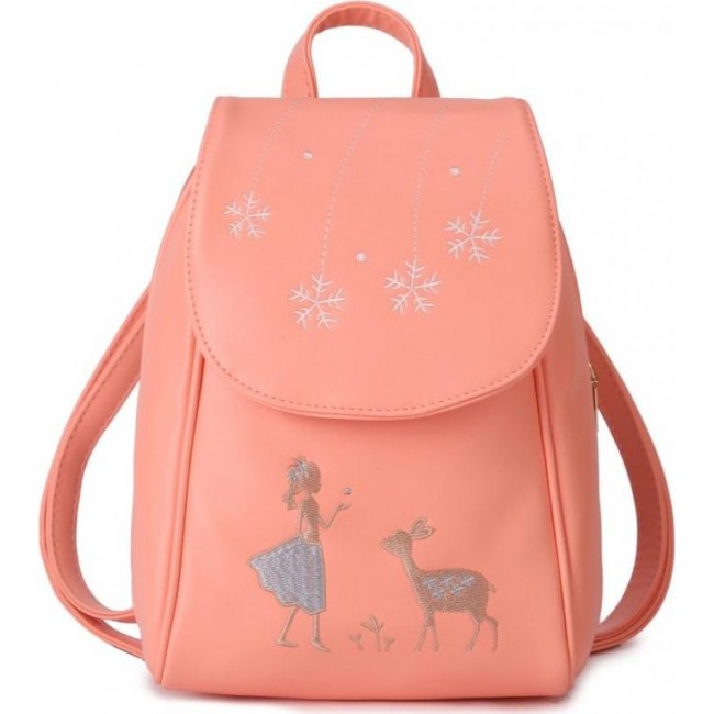 Рюкзак кожаный OrsOro DS-984 Коралл (розовый) - фото №1