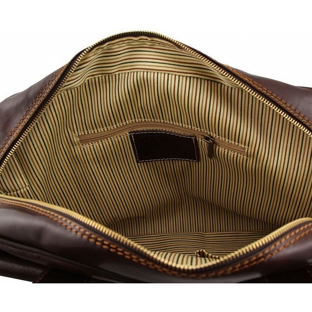 Кожаная сумка для ноутбука Tuscany Leather Reggio emilia TL140889 Темно-коричневый - фото №8