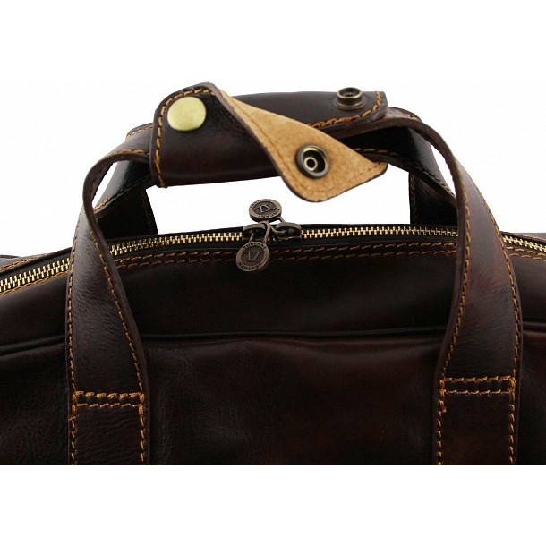 Кожаная сумка для ноутбука Tuscany Leather Reggio emilia TL140889 Темно-коричневый - фото №10