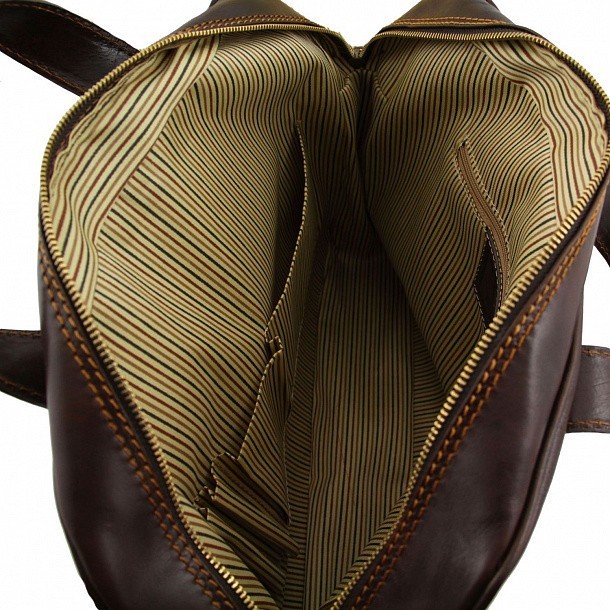 Кожаная сумка для ноутбука Tuscany Leather Reggio emilia TL140889 Темно-коричневый - фото №7