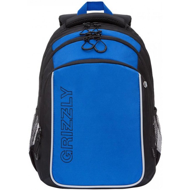 Школьный рюкзак Grizzly RB-152-1 черный-синий - фото №1