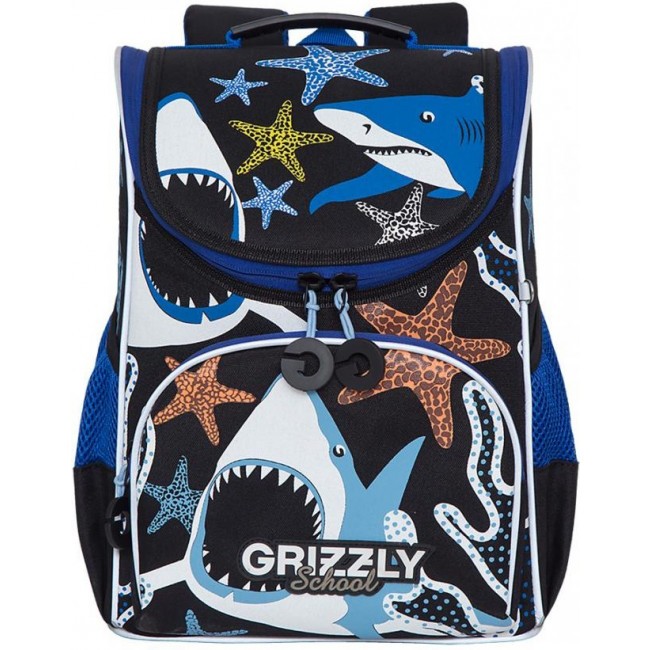 Рюкзак Grizzly RAm-085-2 черный-синий - фото №1