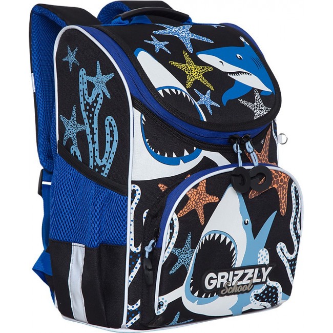 Рюкзак Grizzly RAm-085-2 черный-синий - фото №2