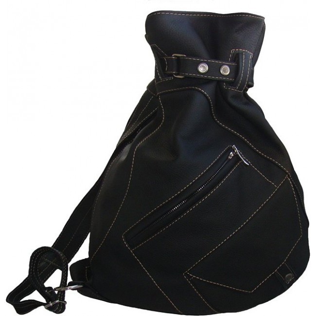 Кожаный рюкзачок с одной лямкой Sofitone RL 005 D4 Черный - фото №1