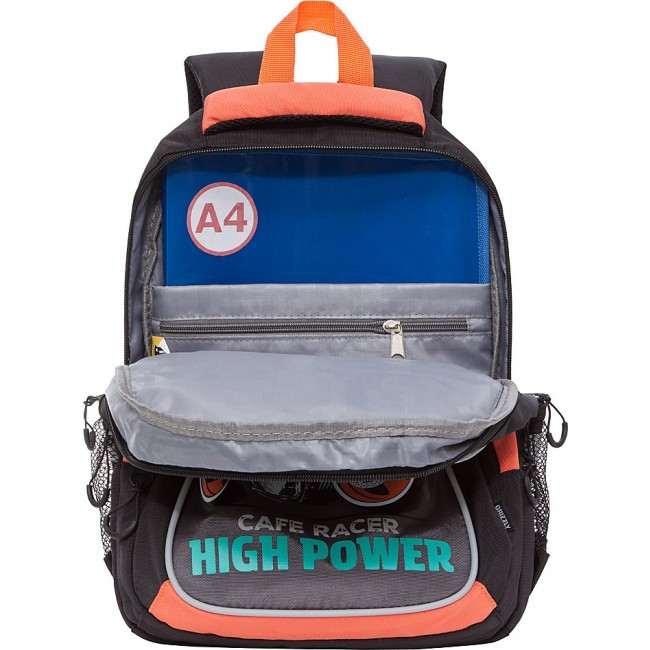Рюкзак школьный Grizzly RB-152-3 черный-оранжевый - фото №5