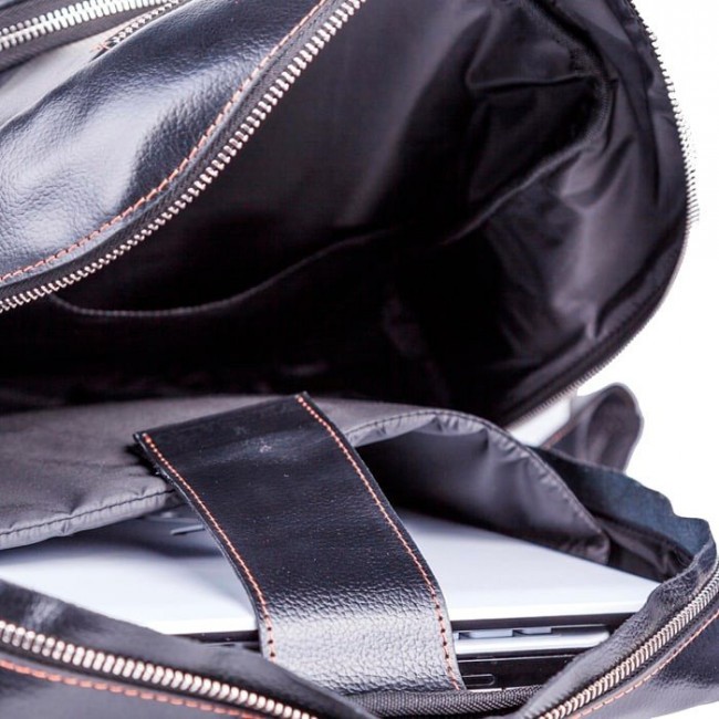 Рюкзак кожаный мужской Versado VD013 Черный - фото №4
