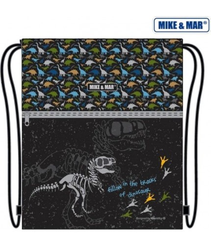 Мешок для обуви Mike&Mar Shoes Bag Черный Динозавр серый- фото №1