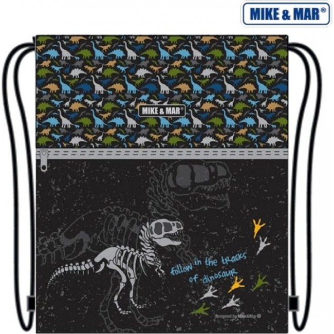 Мешок для обуви Mike&Mar Shoes Bag Черный Динозавр серый - фото №1