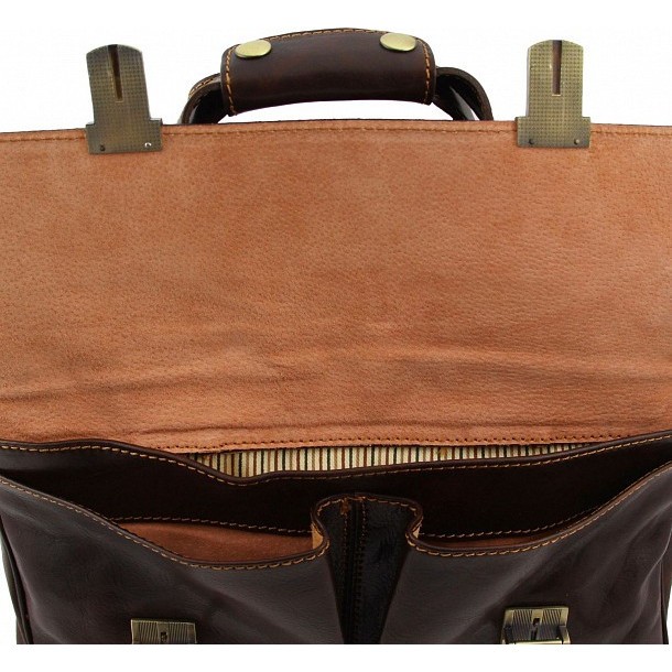 Кожаная сумка для ноутбука Tuscany Leather Reggio emilia TL140889 Черный - фото №7