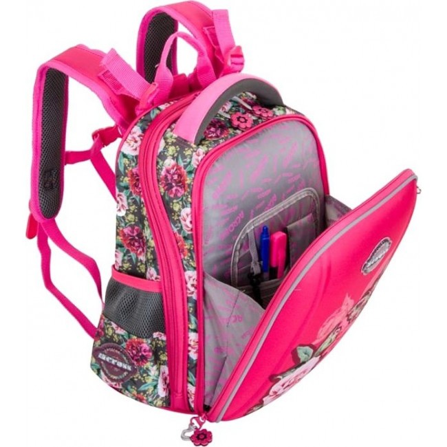 Рюкзак Across ACR19-292 Цветочки и бабочки (розовый) - фото №4