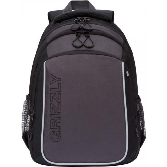 Школьный рюкзак Grizzly RB-152-1 черный-серый - фото №1