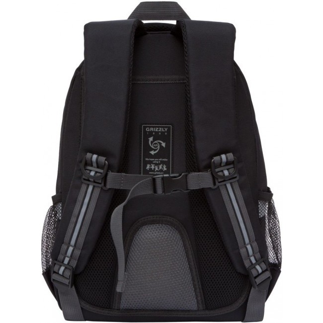 Школьный рюкзак Grizzly RB-152-1 черный-серый - фото №3