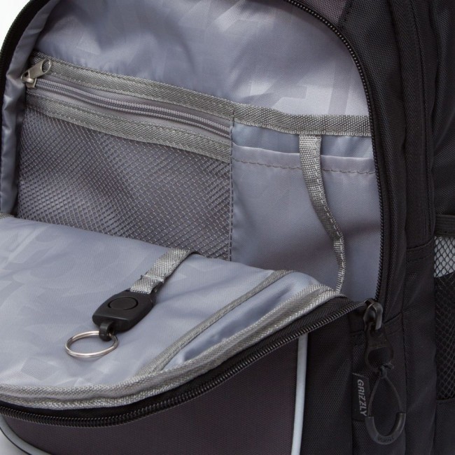 Школьный рюкзак Grizzly RB-152-1 черный-серый - фото №6