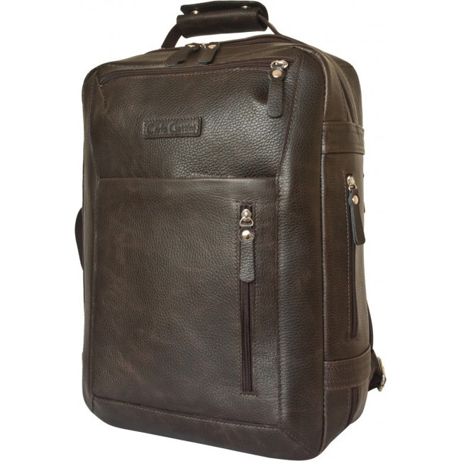Кожаный рюкзак Carlo Gattini Chatillon 3072-04 Темно-коричневый Brown - фото №2