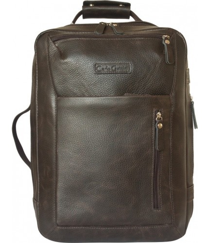 Кожаный рюкзак Carlo Gattini Chatillon 3072-04 Темно-коричневый Brown- фото №2