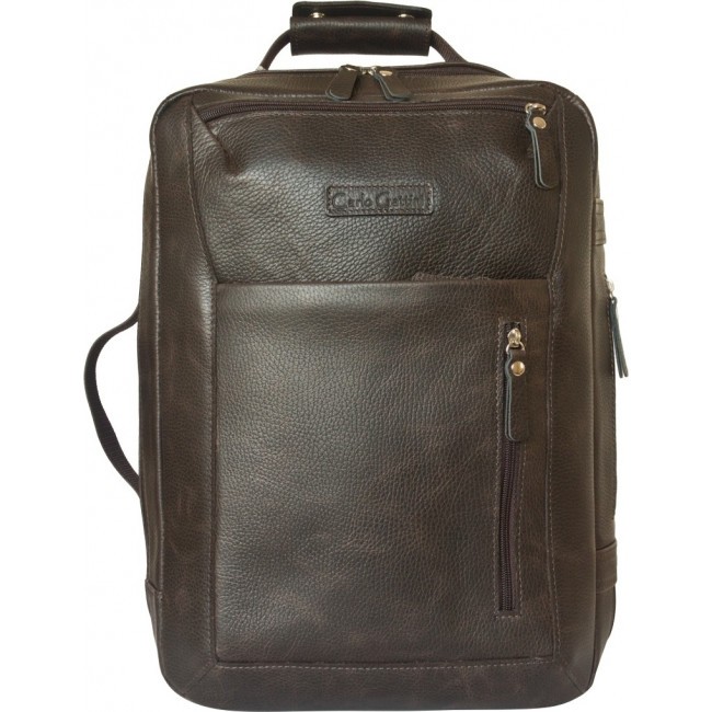 Кожаный рюкзак Carlo Gattini Chatillon 3072-04 Темно-коричневый Brown - фото №1