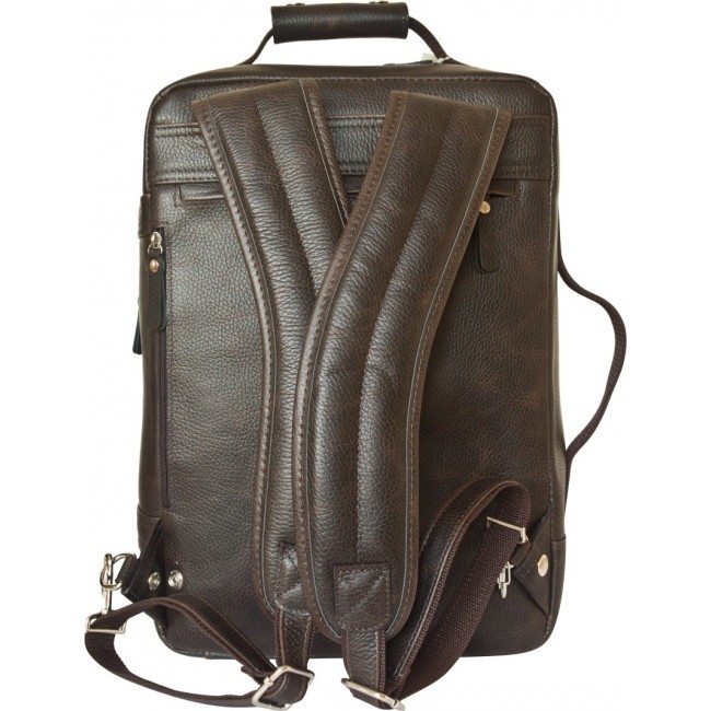 Кожаный рюкзак Carlo Gattini Chatillon 3072-04 Темно-коричневый Brown - фото №3