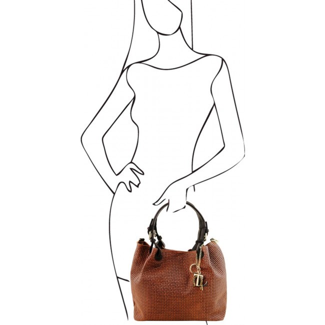 Кожаная сумка Tuscany Leather TL KeyLuck TL141573 Cinnamon - фото №7