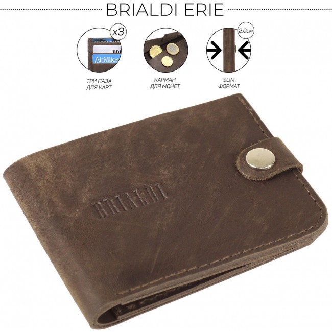 Бумажник Brialdi Erie Brown Коричневый - фото №2