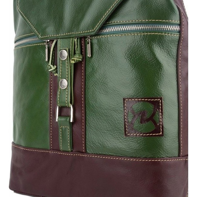 Рюкзак Sofitone RM 002 luxe N7-L8 Зеленый - Коричневый - фото №3