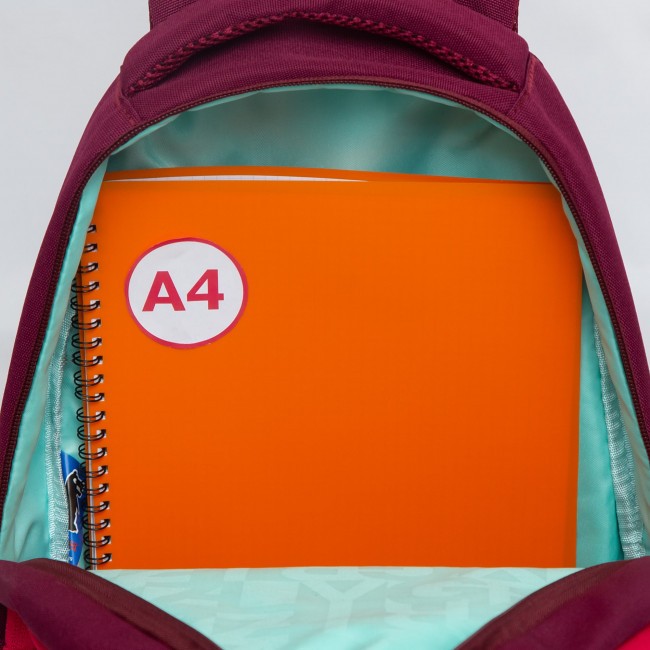 Рюкзак школьный Grizzly RG-262-1 бордовый-оранжевый - фото №11