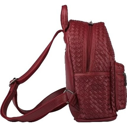 Женский рюкзак из кожи Ula Knot R8-005 Бордовый - фото №3