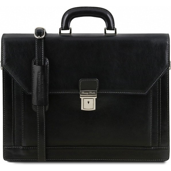 Кожаный портфель Tuscany Leather Roma TL141349 Черный - фото №1