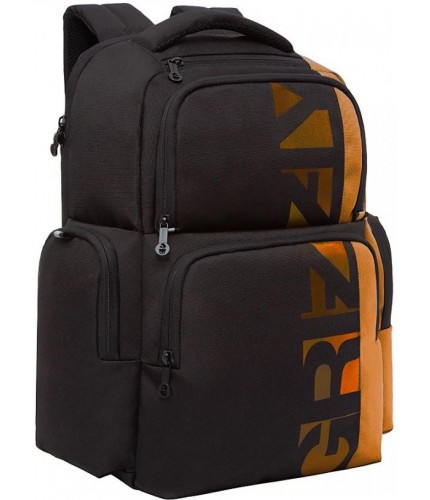 Рюкзак Grizzly RU-133-1 черный-оранжевый- фото №1