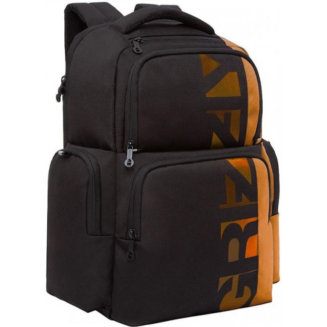 Рюкзак Grizzly RU-133-1 черный-оранжевый - фото №1