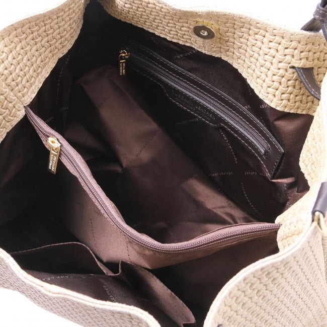 Кожаная сумка Tuscany Leather TL KeyLuck TL141573 Бежевый - фото №6