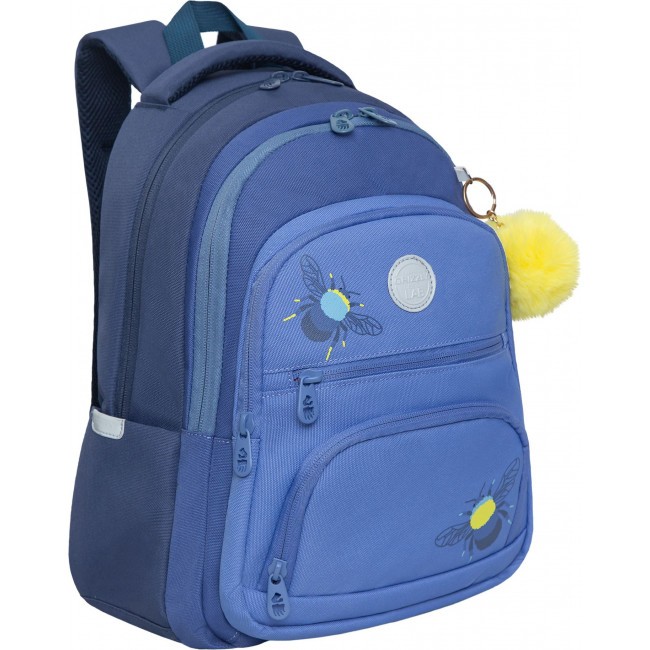 Рюкзак школьный Grizzly RG-262-1 синий-голубой - фото №1