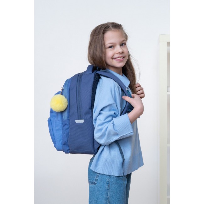 Рюкзак школьный Grizzly RG-262-1 синий-голубой - фото №14