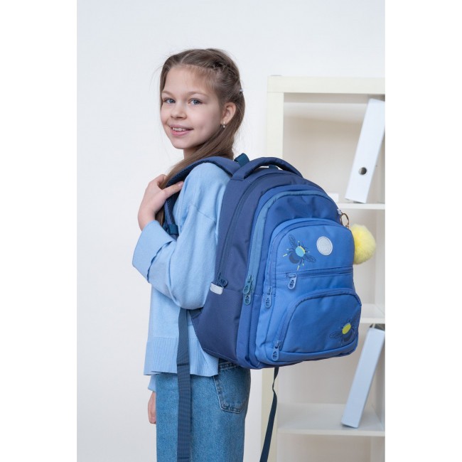 Рюкзак школьный Grizzly RG-262-1 синий-голубой - фото №15