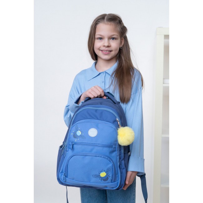 Рюкзак школьный Grizzly RG-262-1 синий-голубой - фото №16