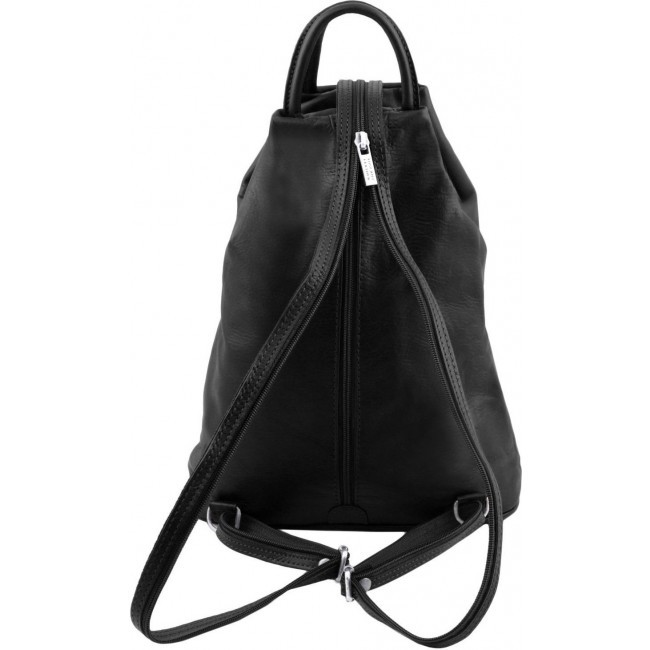 Рюкзак из мягкой кожи Tuscany Leather Shanghai TL140963 Черный - фото №3