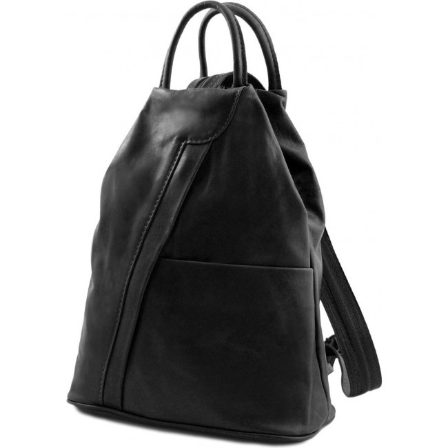 Рюкзак из мягкой кожи Tuscany Leather Shanghai TL140963 Черный - фото №2