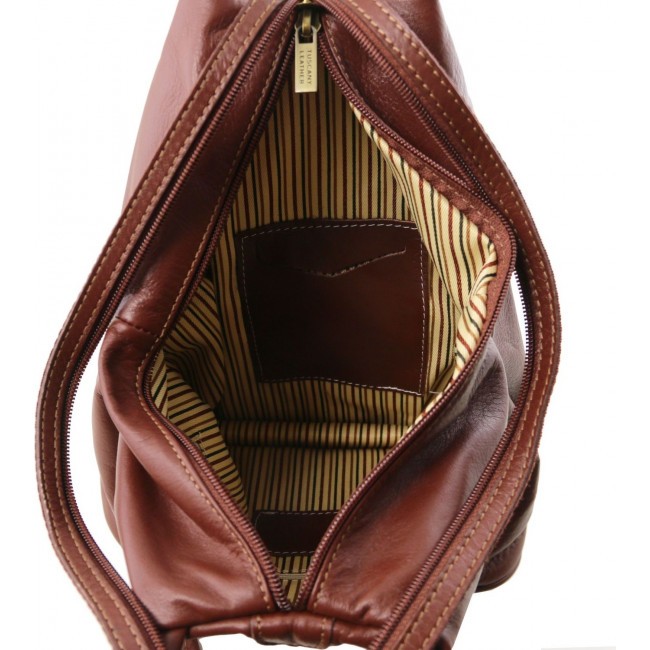 Рюкзак из мягкой кожи Tuscany Leather Shanghai TL140963 Черный - фото №6