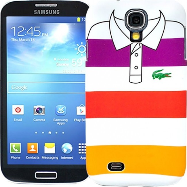 Чехол для Samsung Kawaii Factory Чехол для Samsung Galaxy S4 серия "Sports shirt" Purple, red, yellow stripes - фото №1