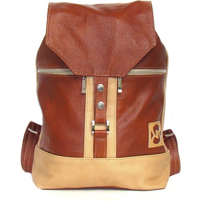 Рюкзак из натуральной кожи Sofitone RM 002 В5/A7 Светлый рыжий - Бежевый - фото №1
