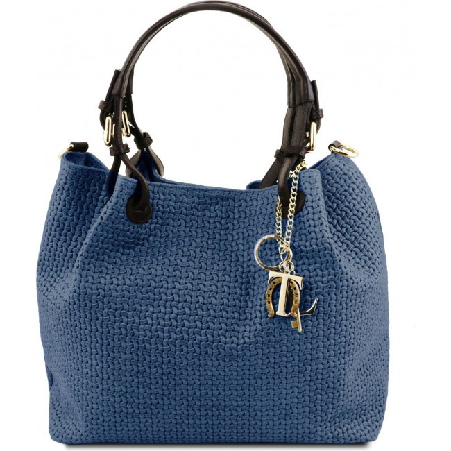 Кожаная сумка Tuscany Leather TL KeyLuck TL141573 Темно-синий - фото №1